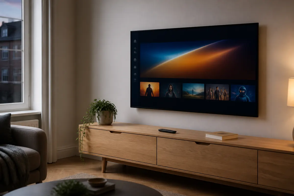 Living room TV ready for IPTV App setup